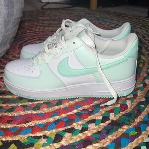 Nike Air Force 1 Mint Green and White